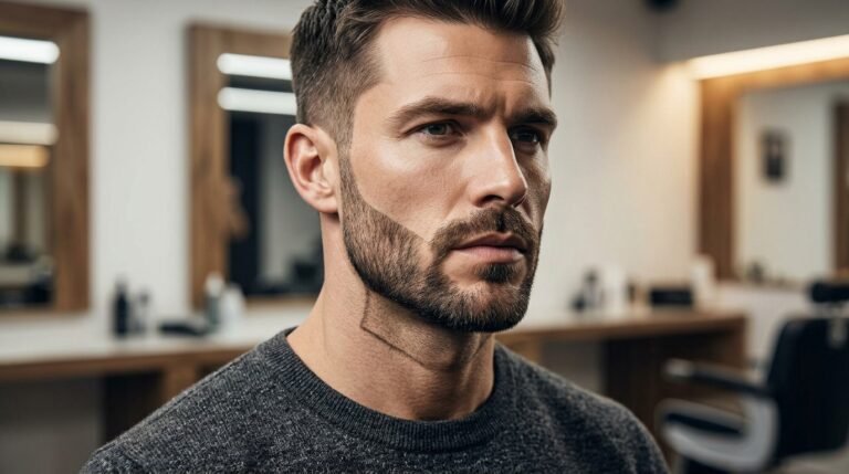 Angular stubble beard