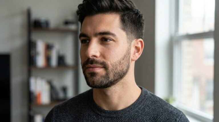 Textured stubble fade