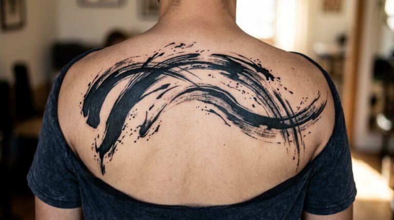 Abstract brush tattoo