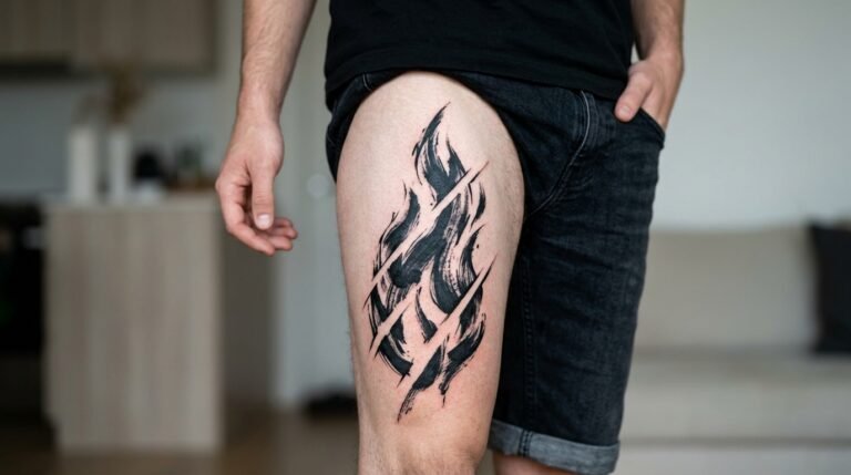 Abstract Flame Tattoo