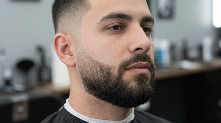 Skin fade beard lineup