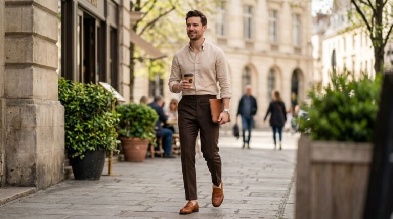 Beige Brown Combo Look