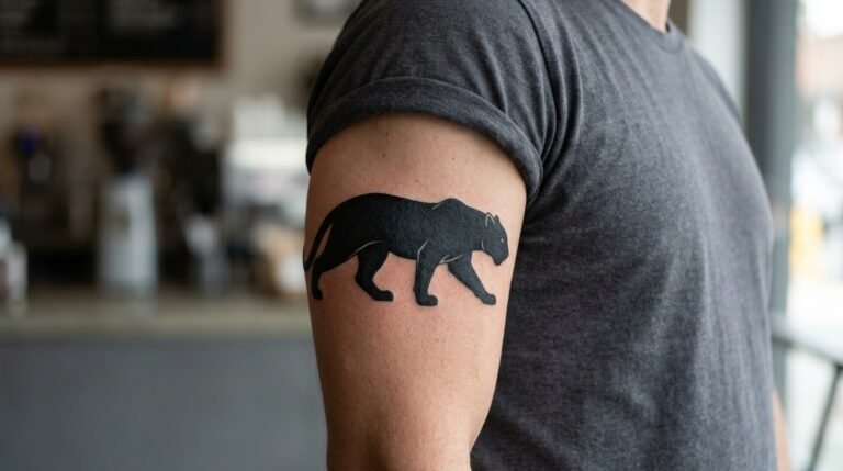 Panther silhouette tattoo