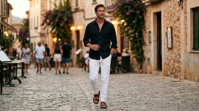 High-contrast summer look
