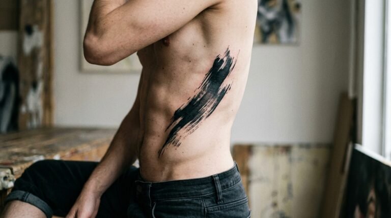 Brush stroke tattoo