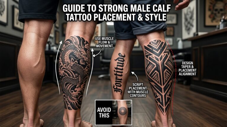 Men Calf Tattoo Ideas