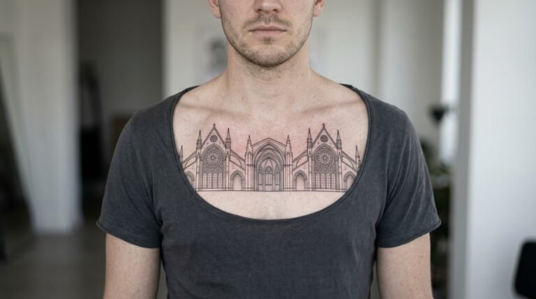 Cathedral Chest Tattoo