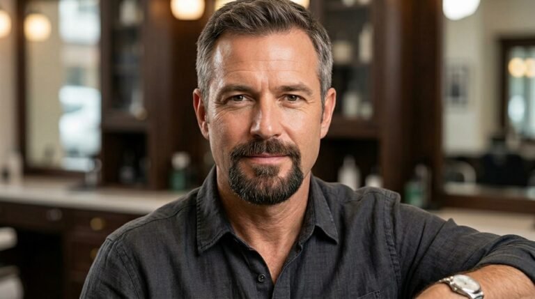 Circle beard with even length and rounded edges