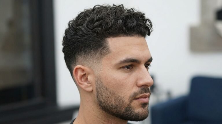 Curly textured low fade
