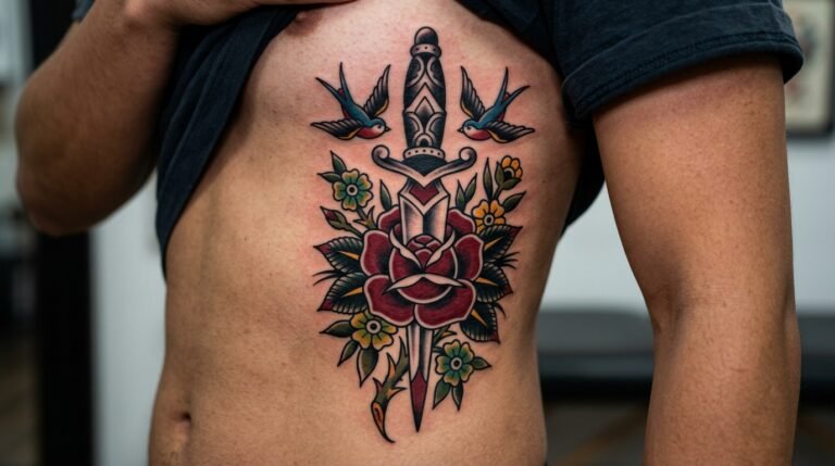 Dagger Floral Rib