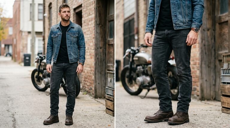 Rugged Denim Layered Look