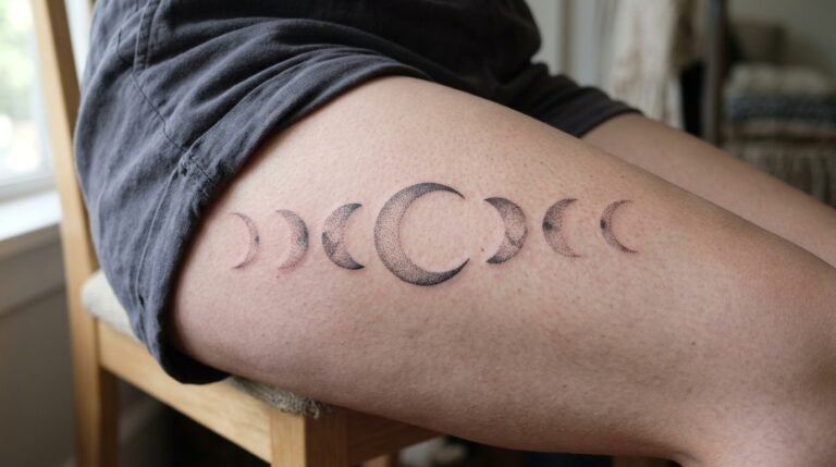 Dotwork Moon Phase Tattoo