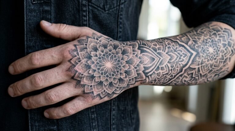 Dotwork mandala sleeve