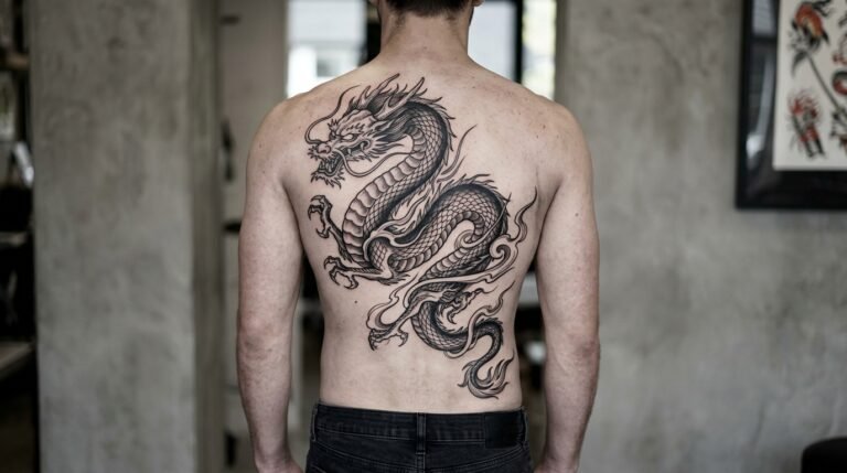 Dragon back tattoo