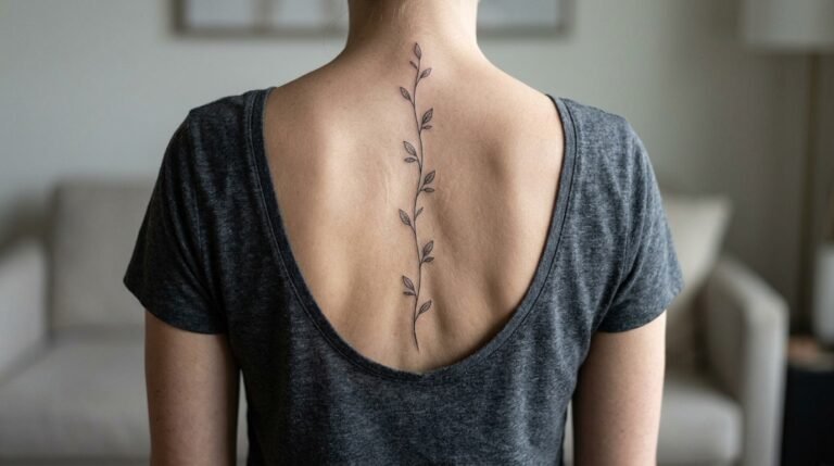 Spine vine tattoo