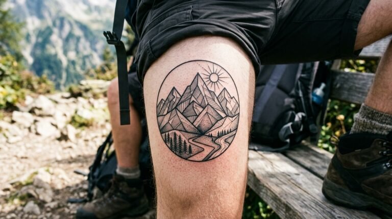 Mountain Geometry Tattoo