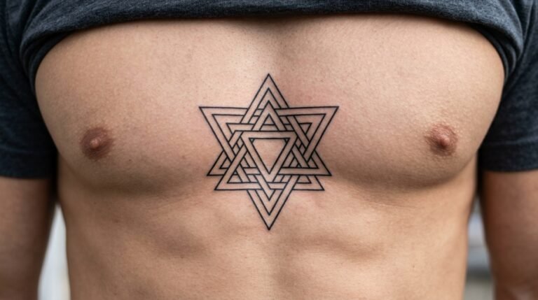 Geometric triangle tattoo