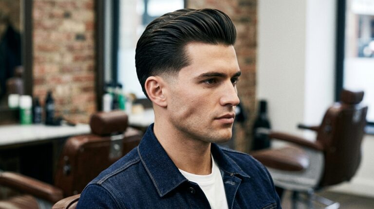 Low Fade Slick Back Haircut