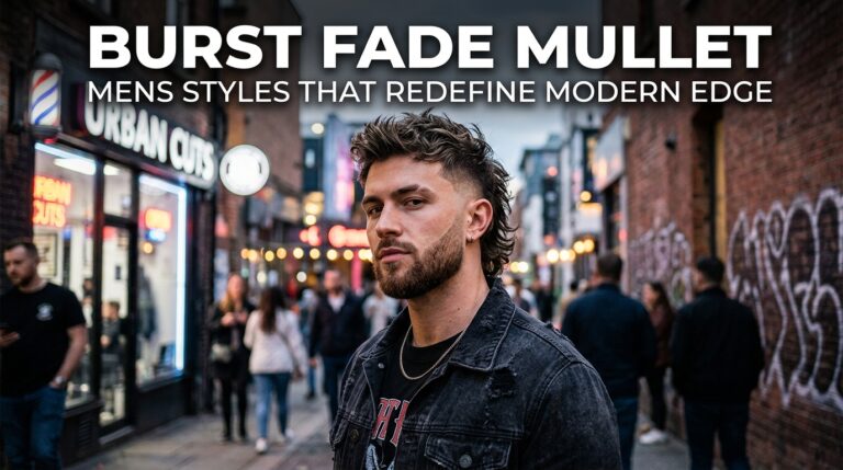 Burst Fade Mullet Mens