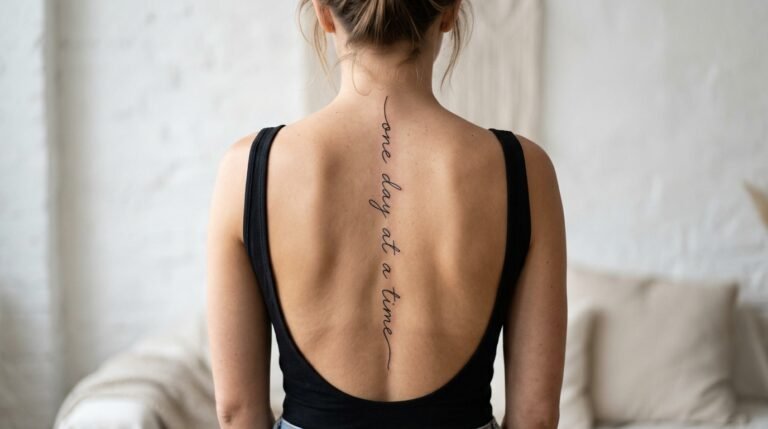 Spine script tattoo