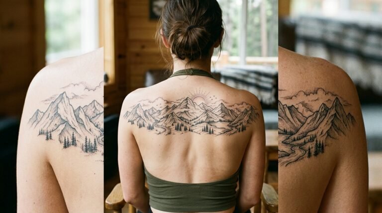 Mountain back tattoo