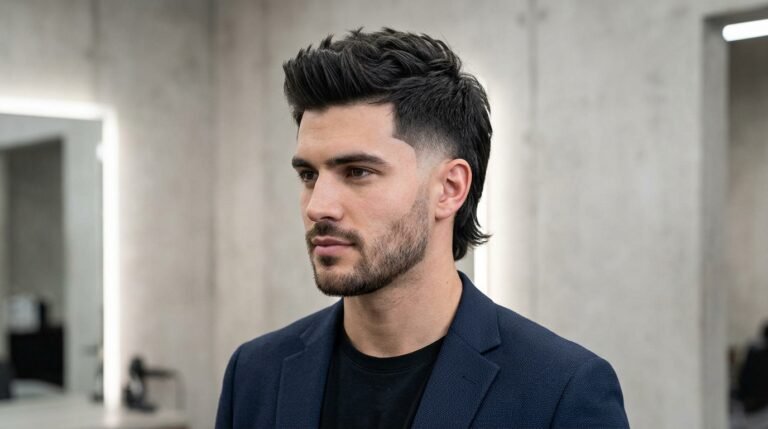 Temple Fade Precision Mullet