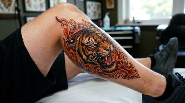 Neo-Traditional Tiger Leg