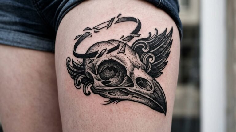 Raven Skull Tattoo