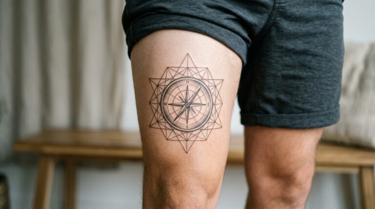 Geometric Compass Tattoo