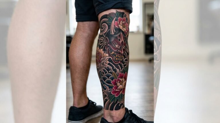 Samurai Japanese Leg Tattoo