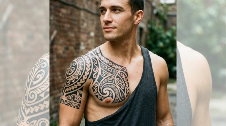 Tribal Chest Tattoo