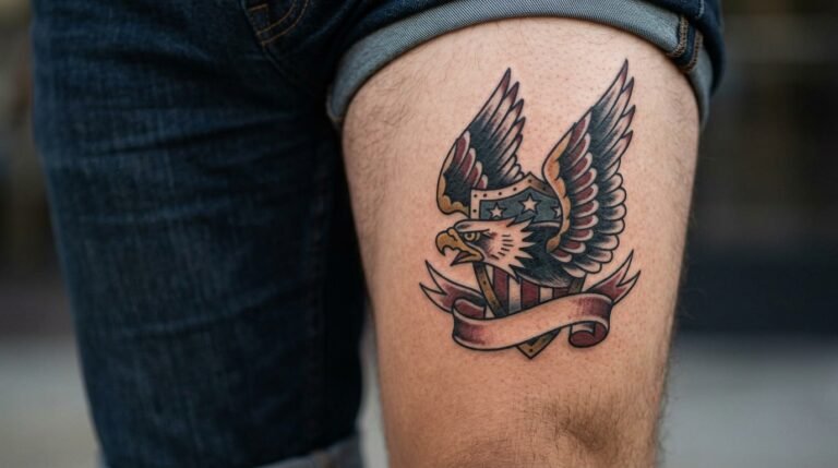 Traditional Eagle Crest Tattoo