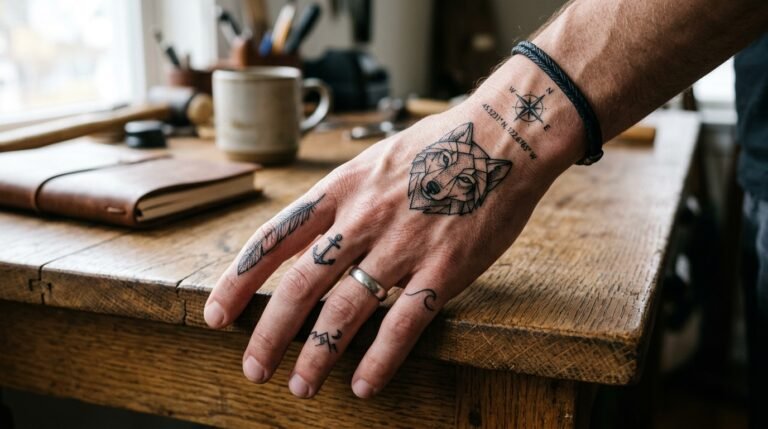 Small Tattoo Men Hand Ideas