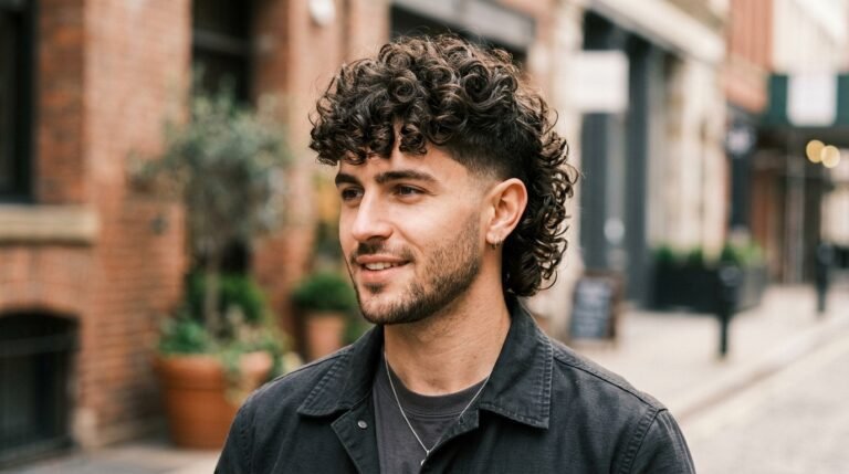 Shadow Fade Curly Mullet
