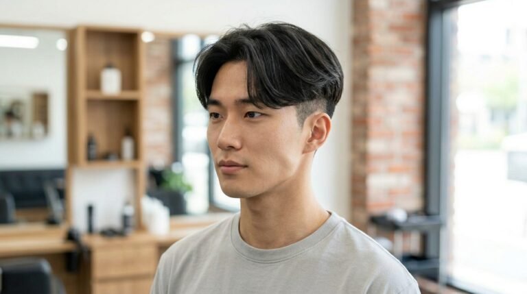 Soft middle-part Korean two block