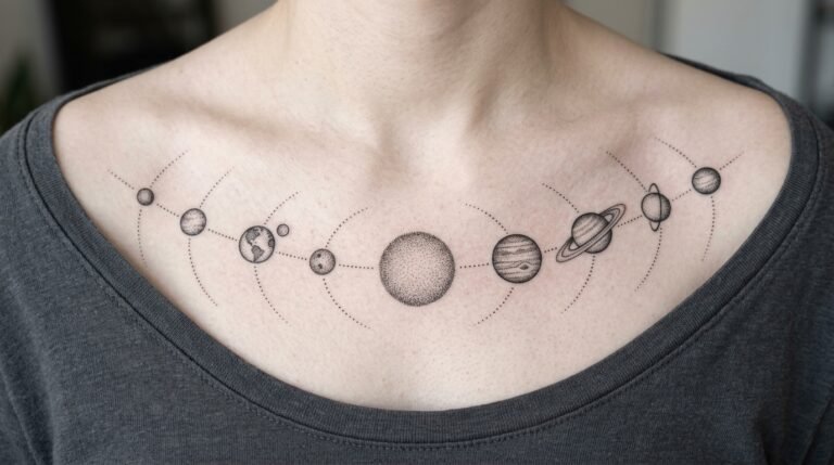Solar System Chest Tattoo