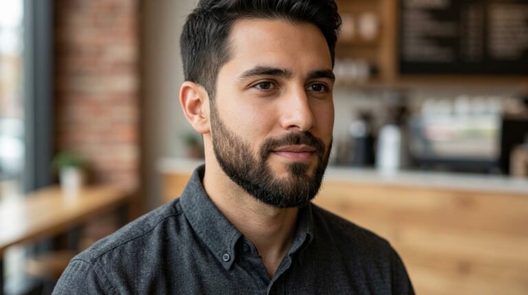 Tapered beard with smooth length gradient