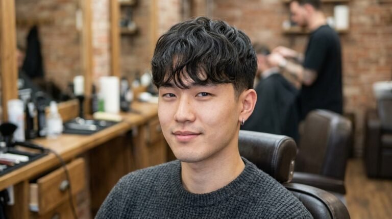 Wavy fringe Korean haircut