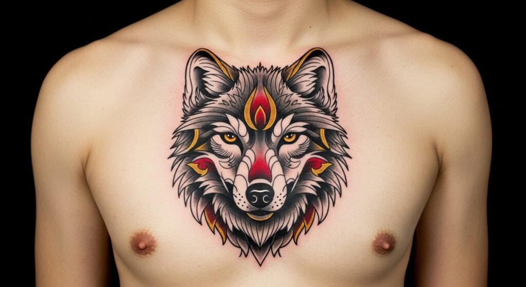 Neo-Traditional Wolf