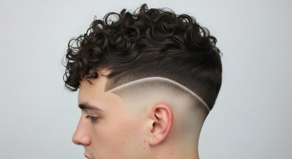 Curly textured crop haircut