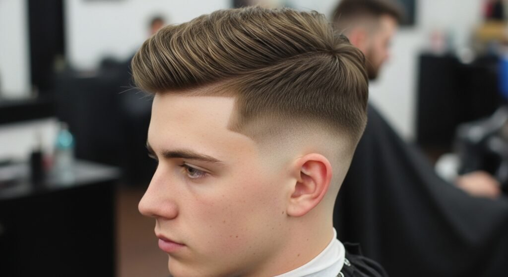 Side swept crop haircut 