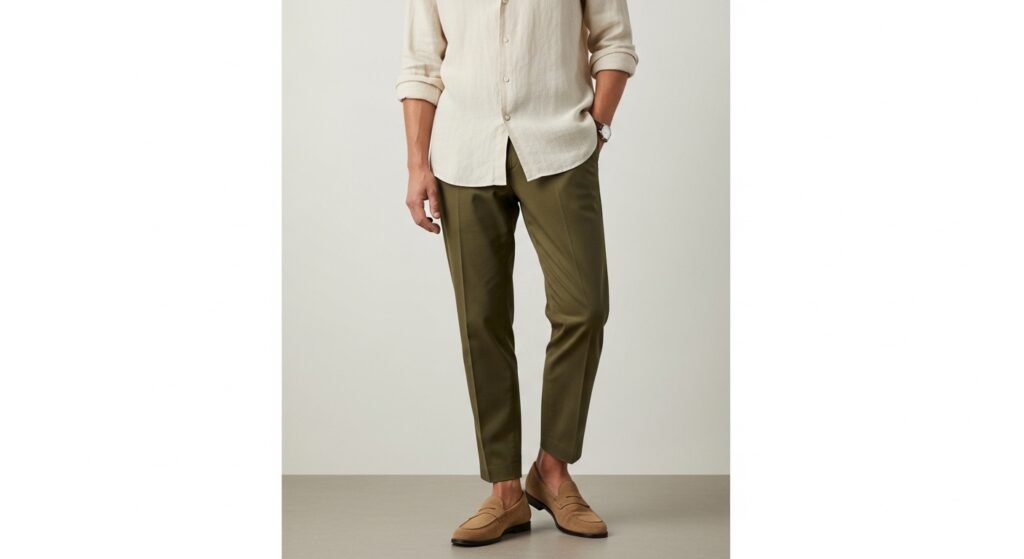 Cream linen outfit