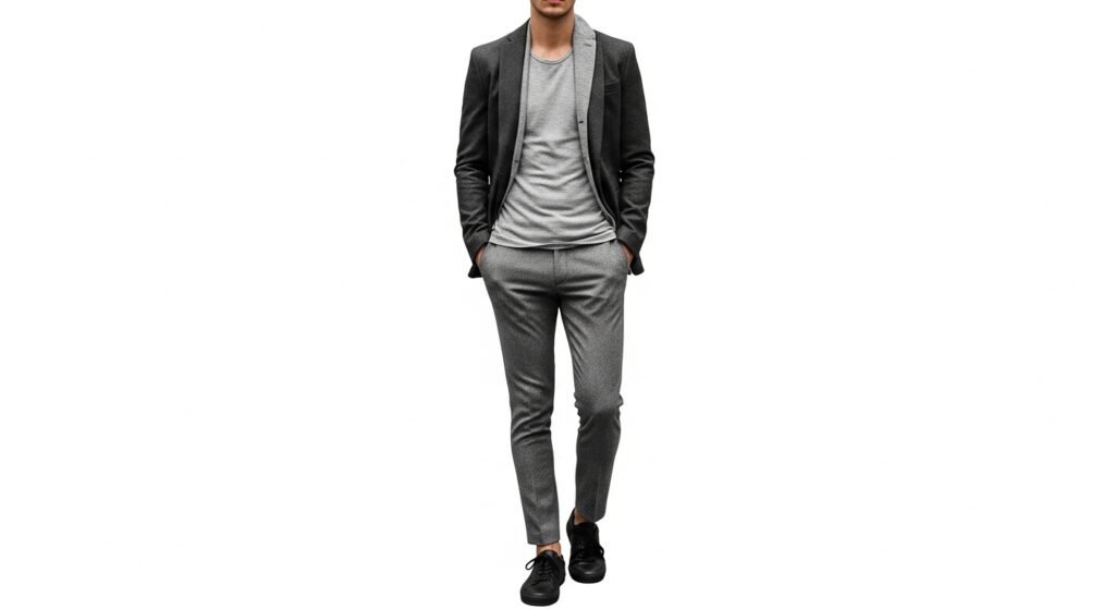 Layered Grey Smart Casual Outfit
