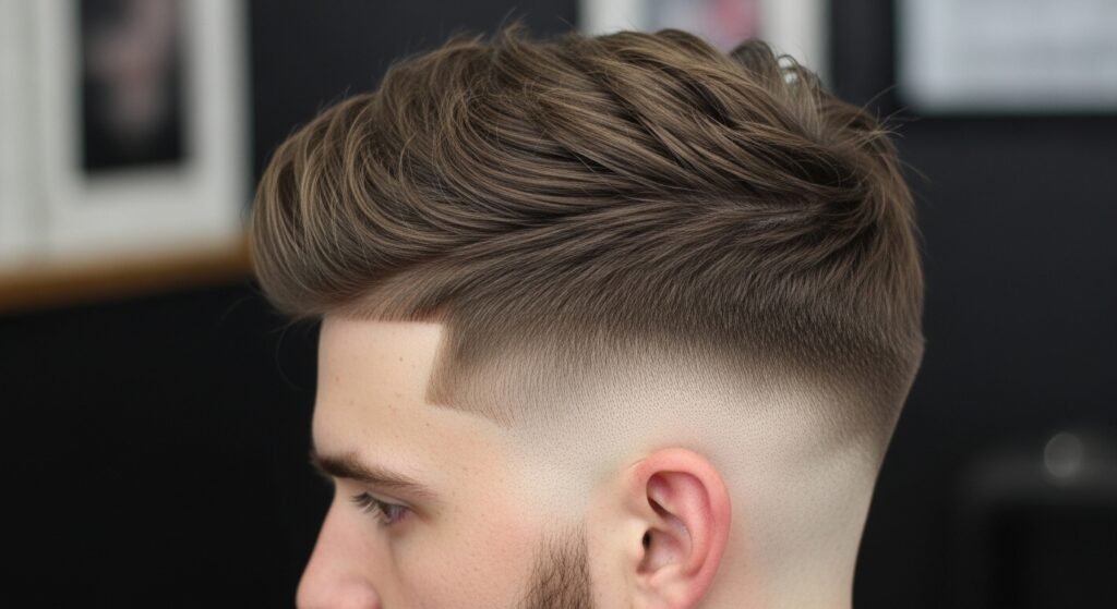 Burst fade textured crown crop