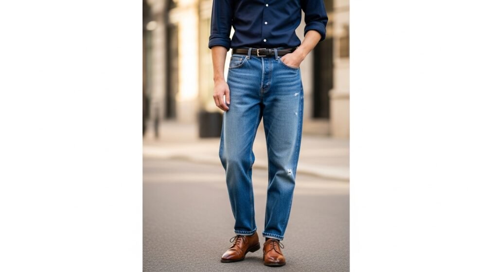 Smart casual denim balance
