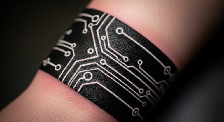 White Ink Over Blackout Wrist Band Contrast Design