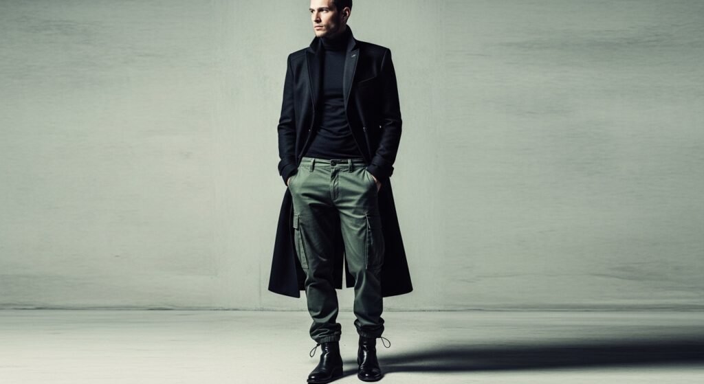 Green cargo outfit men