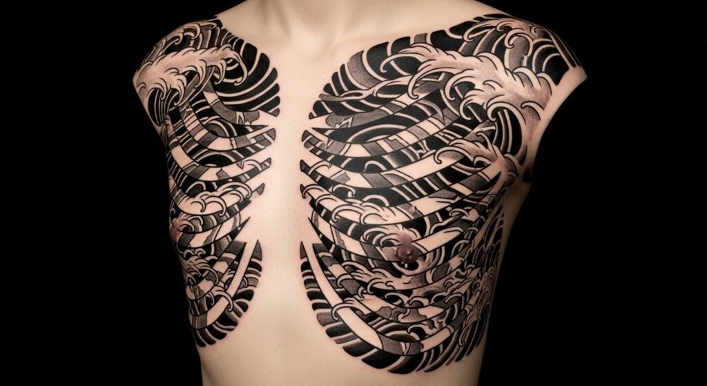 Abstract Wave Patterns tattoo