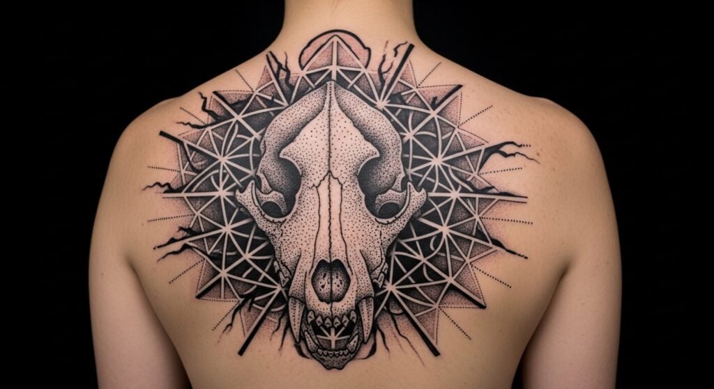 Abstract Wolf Form tattoo