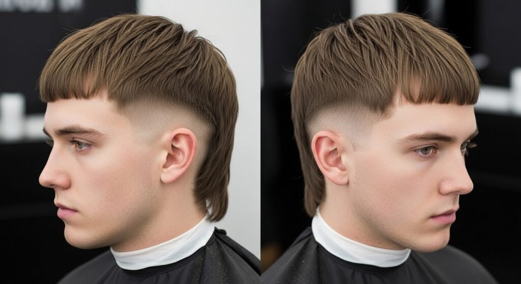 Temple Fade Mullet